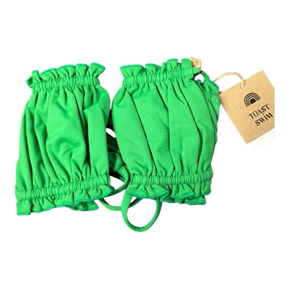 FP‎ x Toast Swim Signature Ruffle Bandeau Bikini Top in Fern Green Small NWT - Picture 4 of 9